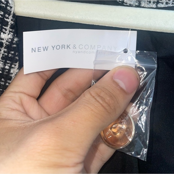 Tweed jacket Checked coat gold button classic trench coat long blazer fall coat - Picture 7 of 12